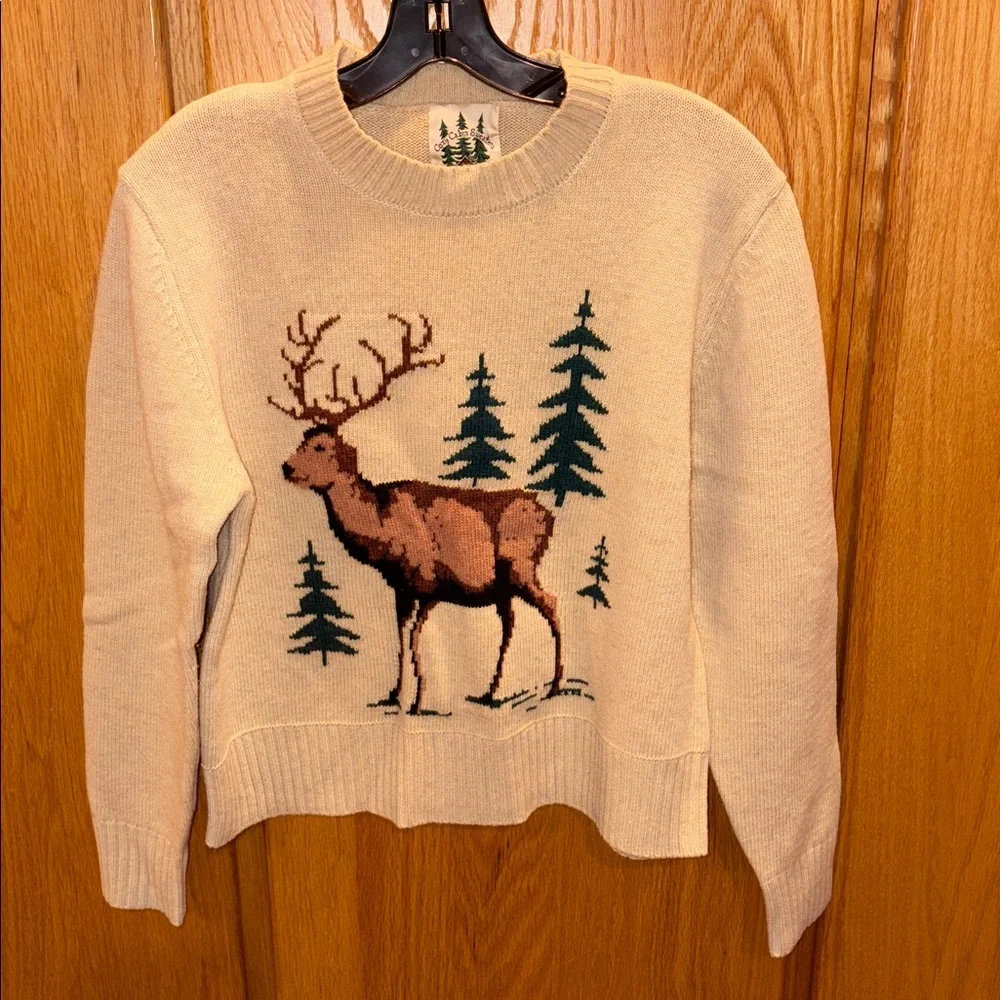 Kiel James Patrick North Woods Deer Wool Blend Sweater S - Picture 4 of 10